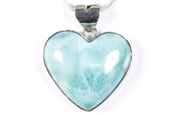 Stunning Larimar Heart Pendant (Necklace) - Sterling Silver #352174